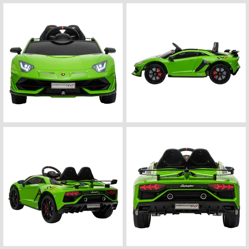 12V Kids Electric Ride On Car Racing Car Toy with Parental Remote Control, Music and Lights - Green