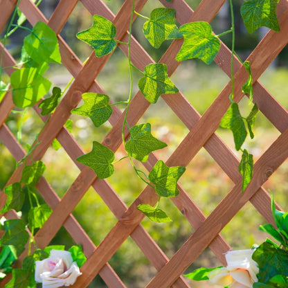 Trough Planter with Top Trellis for Climbing Plants / Natural Wall Decor - Orange