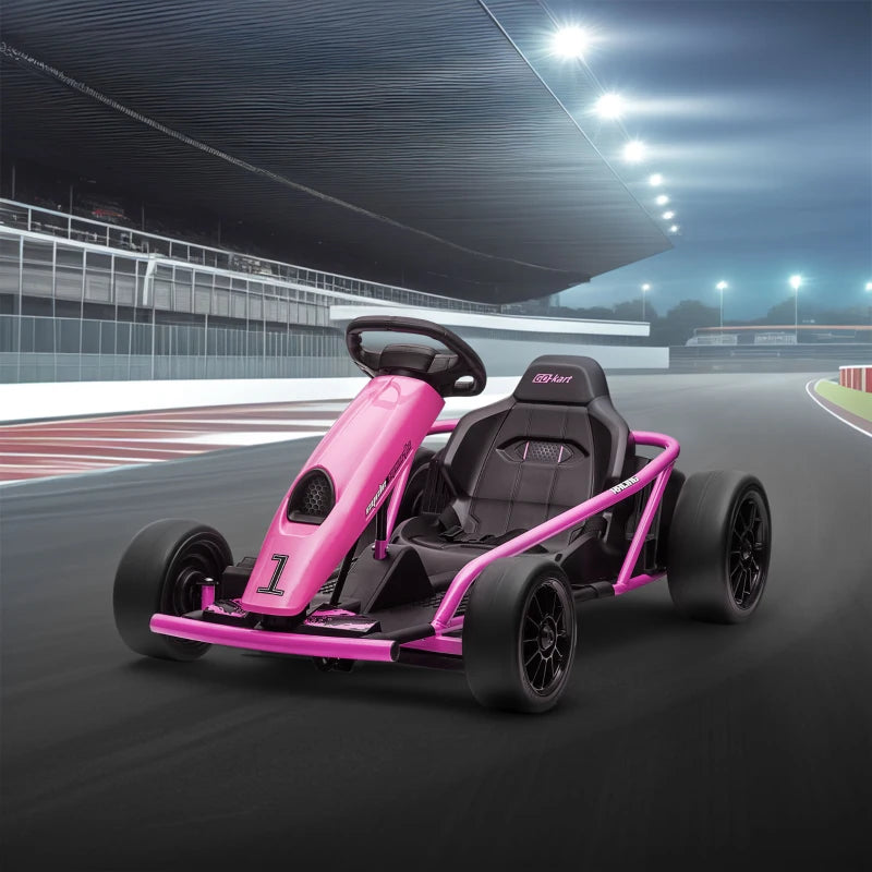 24V Electric Go Kart for Kids with 2 Speeds - Pink / Black