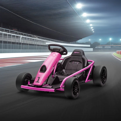 24V Electric Go Kart for Kids with 2 Speeds - Pink / Black