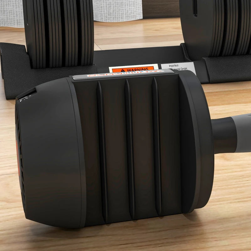 Smart Adjustable Dumbbell Set, 7kg, 13kg, 18kg, 24kg with Storage Tray