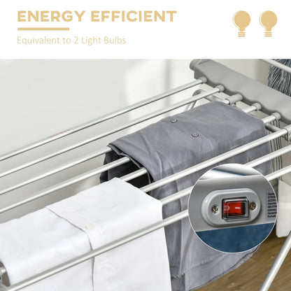 Electric Heated Folding Clothes Horse / Airer with Extendable Wings