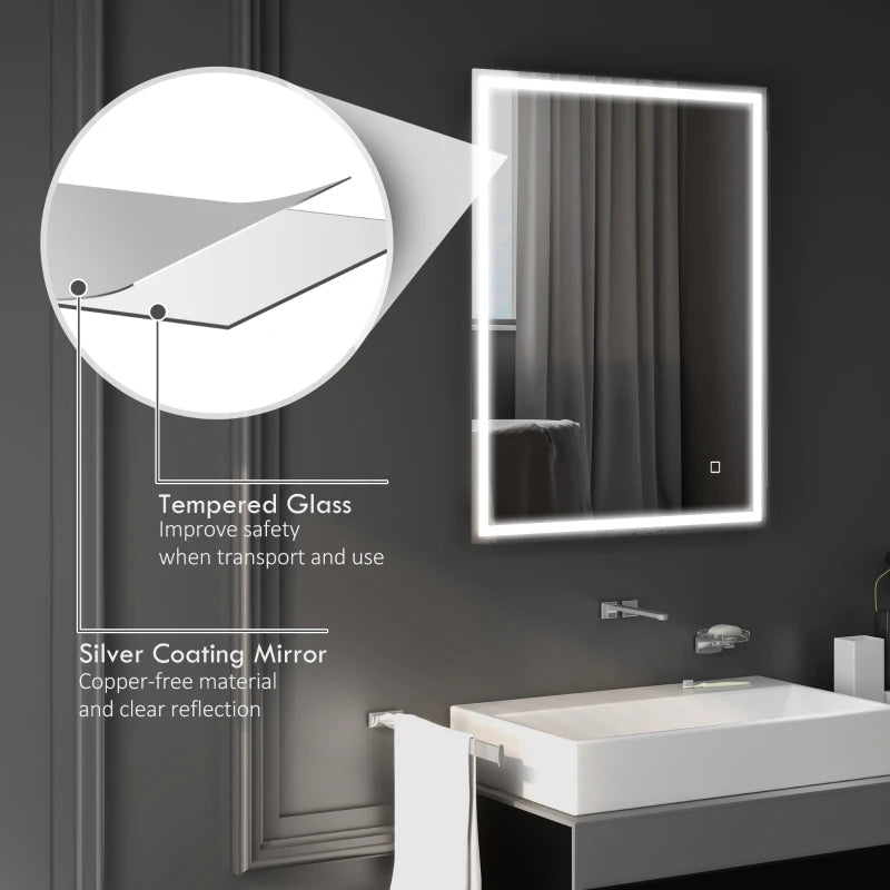 Anti Fog - LED - Bathroom Mirror with Dimmable Makeup Mirror / Lights