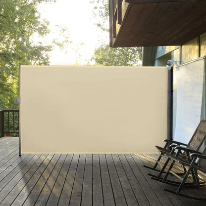 Retractable Side Sun Awning / Outdoor Privacy Screen - (3 x 2) - Cream