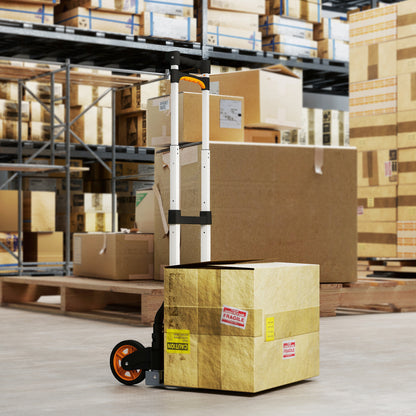 Folding Sack Truck, 70kg Lightweight Hand Truck with Wheels, Foldable Trolley Cart with Telescoping Handle for Warehouse