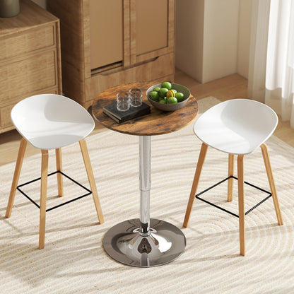 Round Bar Table, 360 Degree Swivel Counter Pub Table with Adjustable Height, for Kitchen, Cafe, Rustic Brown