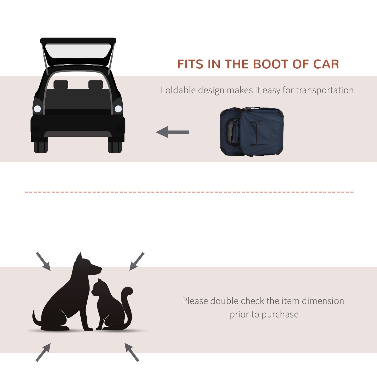 Foldable Pet Carrier for Small and Miniature Dogs, Portable Cat Carrier Soft Side Pet Travel Crate with Removable Mat