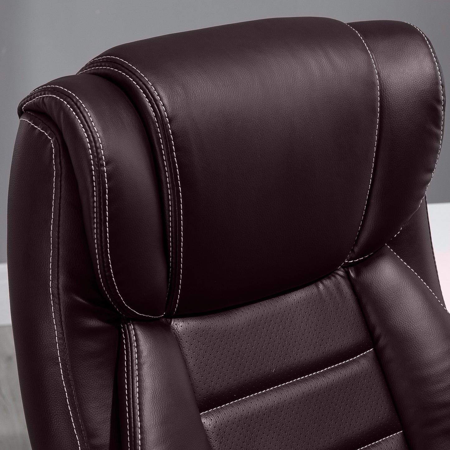 Office Chair with 6-Point Maaage, PU Desk Chair with Padded Seat and Armrest, Computer Chair with Tilt Function for Home