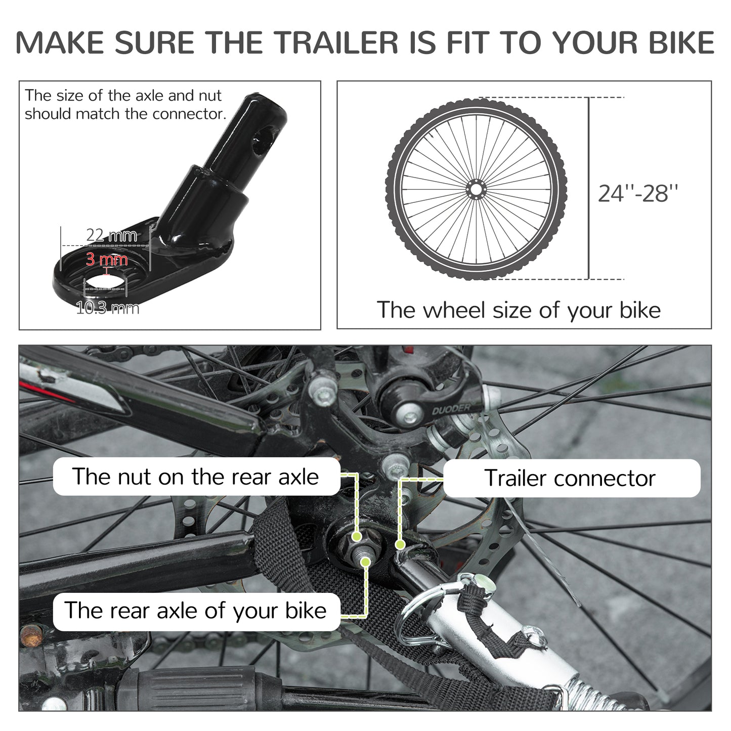 Dog Bike Trailer, 2 in 1 Dog Stroller for Large Dogs with Hitch, Quick-release 20" Wheels