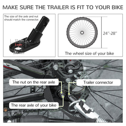 Dog Bike Trailer, 2 in 1 Dog Stroller for Large Dogs with Hitch, Quick-release 20" Wheels