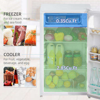 91L Small Fridge with Chiller Box Under Counter Fridge with Reversible Door, Good Housekeeping Institute Approved, White