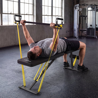 Adjustable Weight Bench, 300kg Incline Decline Flat Foldable Bench Press with 7 Backrest Positions and Resistance Bands