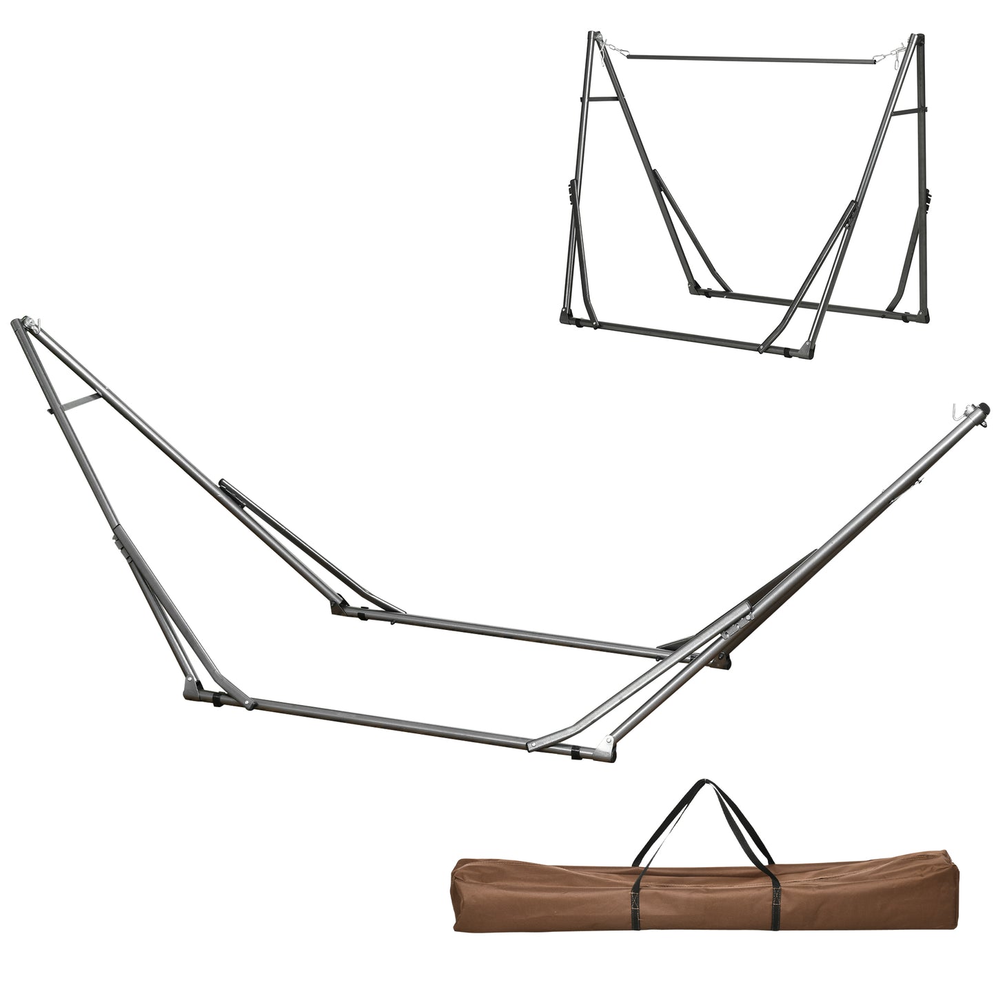3 in 1 Foldable Hammock Stand, Portable Hanging Chair Stand with Metal Frame, Clothes Drying Rack, Load Capacity 120kg
