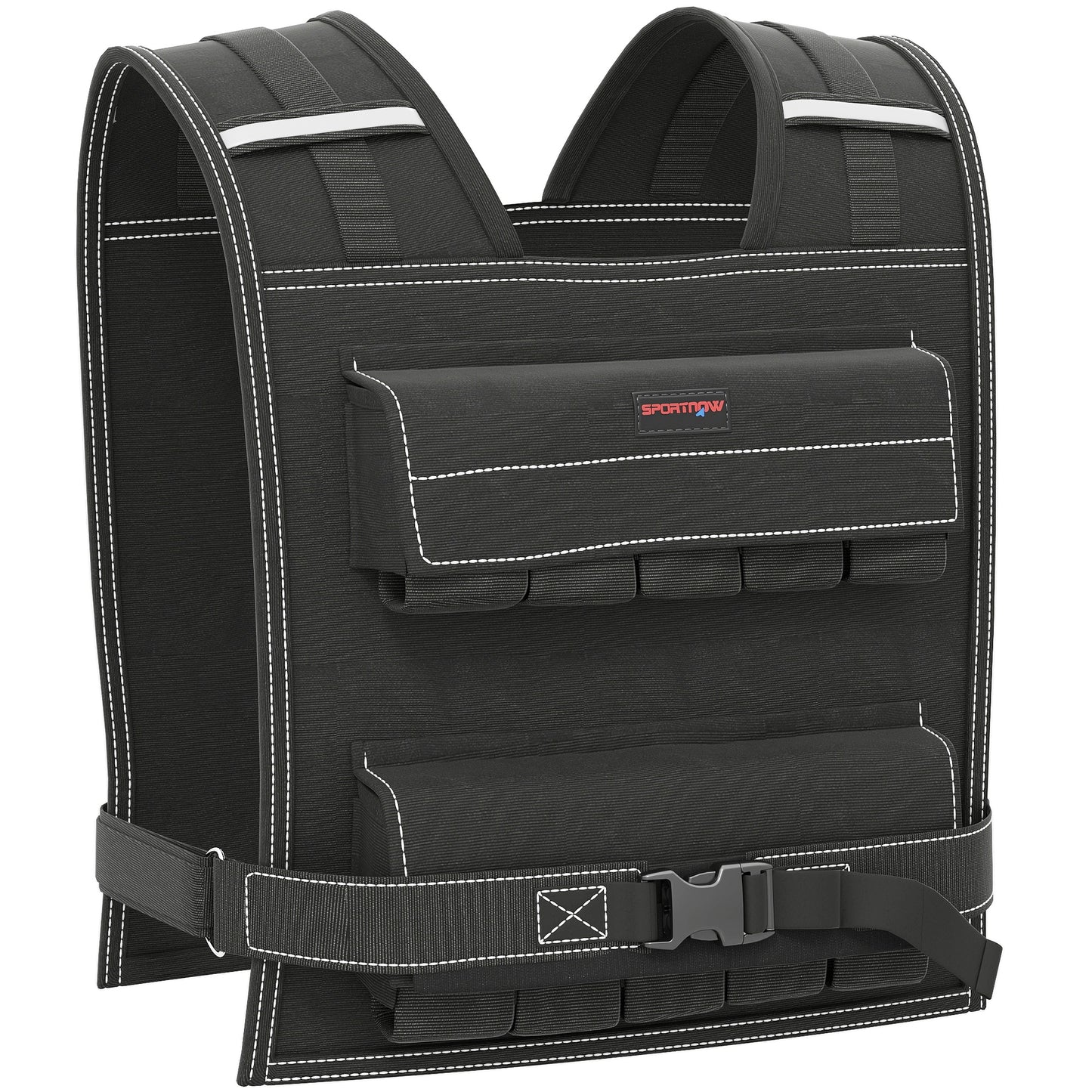 20KG Adjustable Weighted Vest, Running Weight Vest, with 30 Metal Weights, Reflective Strips, for Running, Exercise