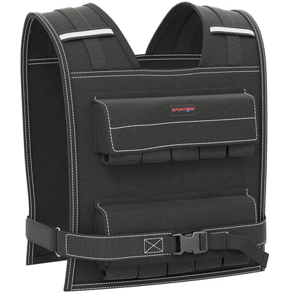 20KG Adjustable Weighted Vest, Running Weight Vest, with 30 Metal Weights, Reflective Strips, for Running, Exercise