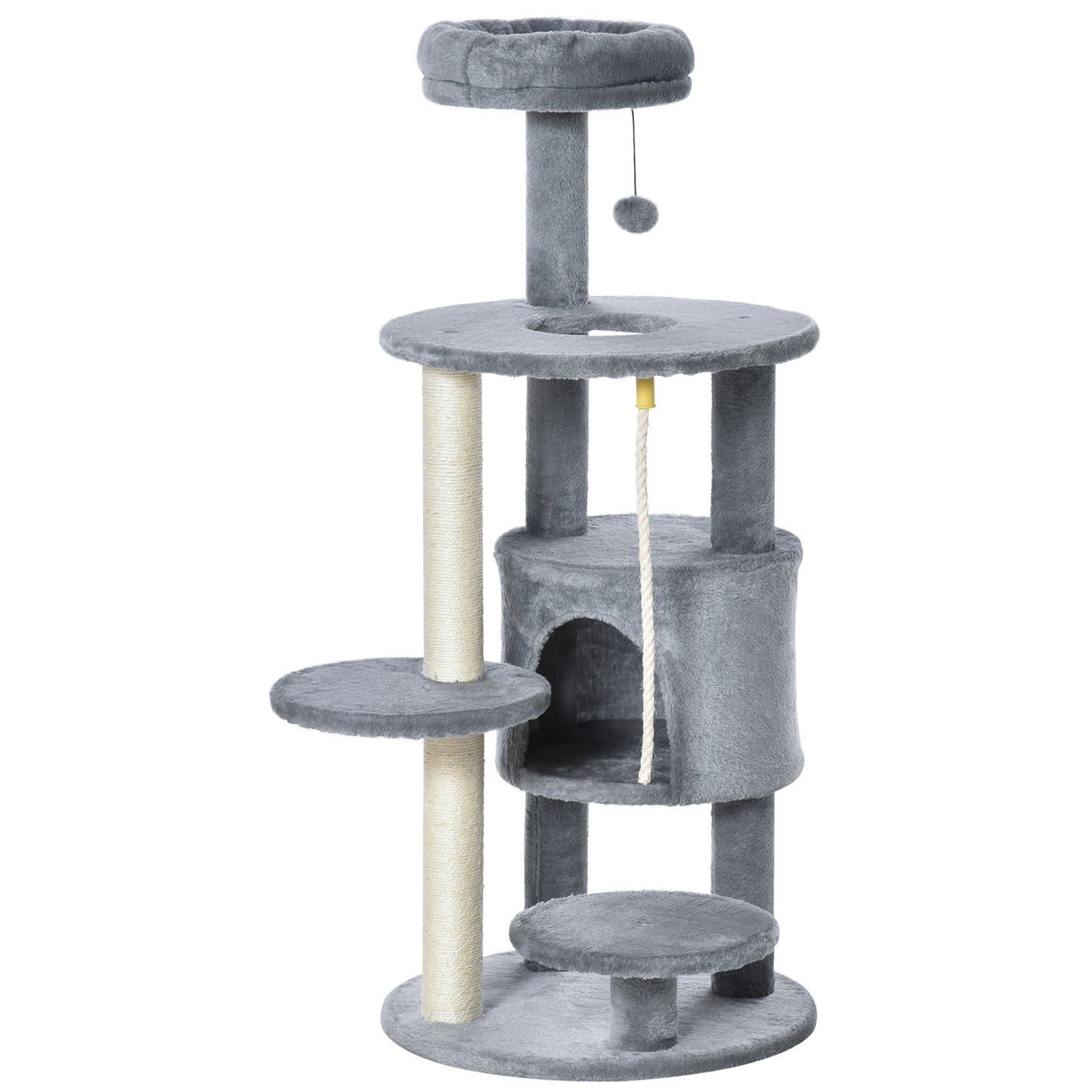 Cat Tree Tower for Indoor Cats 112cm Climbing Kitten Activity Center