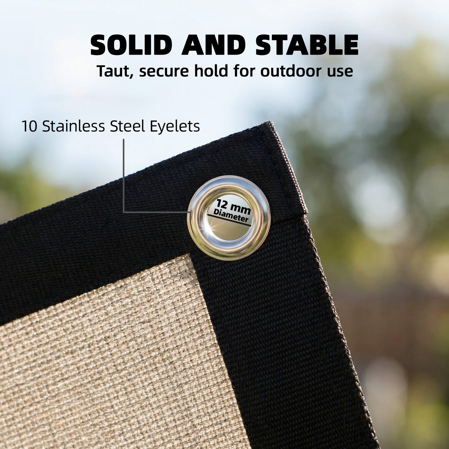 Sun Shade Sail UV Protection Canopy with Stainless Steel Eyelets for Patio Garden 2 x 3 m Beige