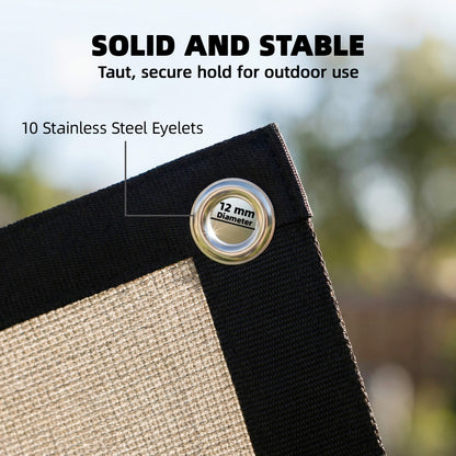 Sun Shade Sail UV Protection Canopy with Stainless Steel Eyelets for Patio Garden 2 x 3 m Beige