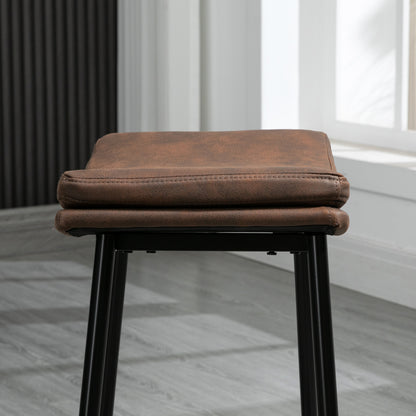 Breakfast Bar Stools Set of 2, Microfibre Upholstered Barstools