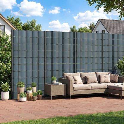2Pcs Privacy Garden Screen Fence, UV Resistant Waterproof Windbreak Fencing, 70mx19cm, Grey