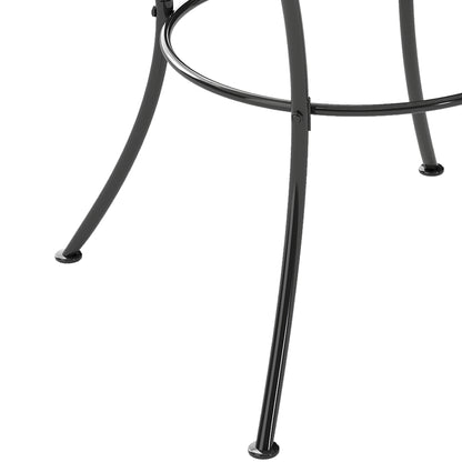60cm Square Garden Table, Outdoor Metal Bistro Side Desk with Mesh Top, Black