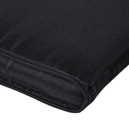 Garden Sun Lounger Cushion Replacement Soft Sunbed Reclining Chair Relaxer Pad with Pillow, Cushion ONLY - Black
