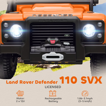Kids Ride On Car with Remote Control, Music, Horn, 4 Spring Suspension Wheels, LED Lights for 3-5 Years Old, Orange