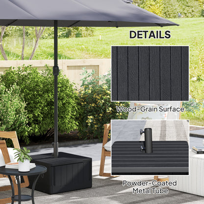 Garden Parasol Base Outdoor Umbrella Stand with Wheels Handles, Garden Umbrella Base, Filled Up to 80kg