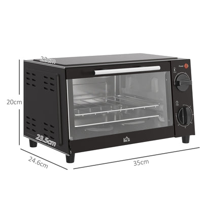 Mini Oven, 9L Countertop Electric Grill, Toaster Oven with Adjustable Temperature, Timer