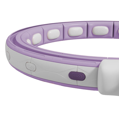 Smart Weighted Hula Hoop, Massage Hula Ring w/ 16 Detachable Knots, 360° Auto-Rotating Ball, Digital Counter, Purple