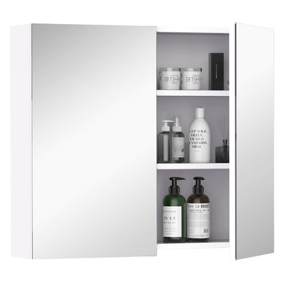 Bathroom Mirror Cabinet, 3-Tier Wall Mount Bathroom Storage Cabinet with Soft-Close Hinges and Adjustable Shelf