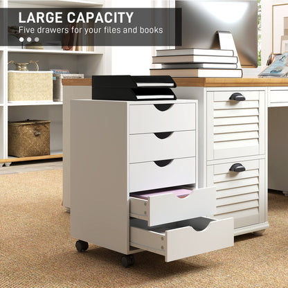 Five-Drawer Filing Cabinet - White