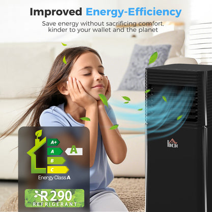 7000 BTU 4-In-1 Portable Air Conditioner Unit Cooling Dehumidifying Ventilating for Room up to 26m², with Fan, Remote