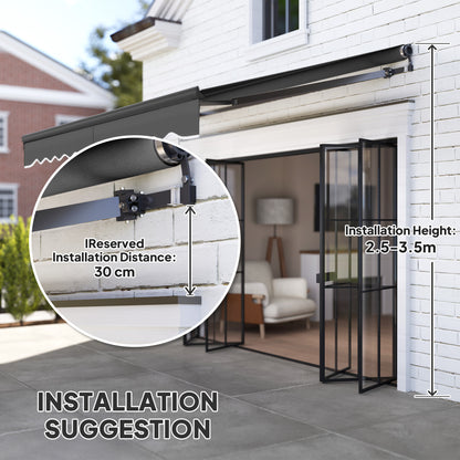 3 x 2.5m Electric Awning with Remote Controller, Aluminium Frame DIY Retractable Awning