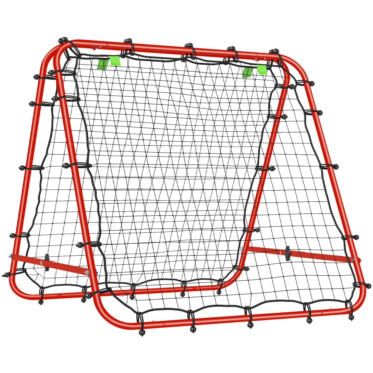 Double Sided Football Rebounder Net, Football Rebound Goal with Five Adjustable Angles, Red