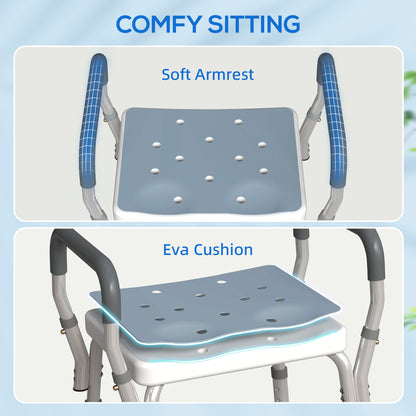57-69cm Aluminium Frame Bath Seat - Light Blue