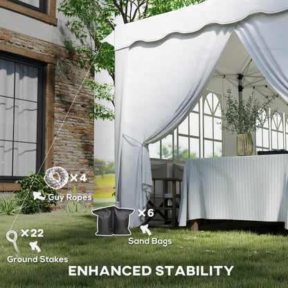 3 x 6m Pop Up Gazebo with Sides, UPF50+ Height Adjustable Marquee Party Tent, Wedding Canopy, Instant Event Shelter