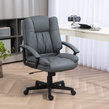 Office Chair, Computer Desk Chair, Mid Back Executive Chair with Adjustable Height and Swivel Rolling Wheels for Home Study