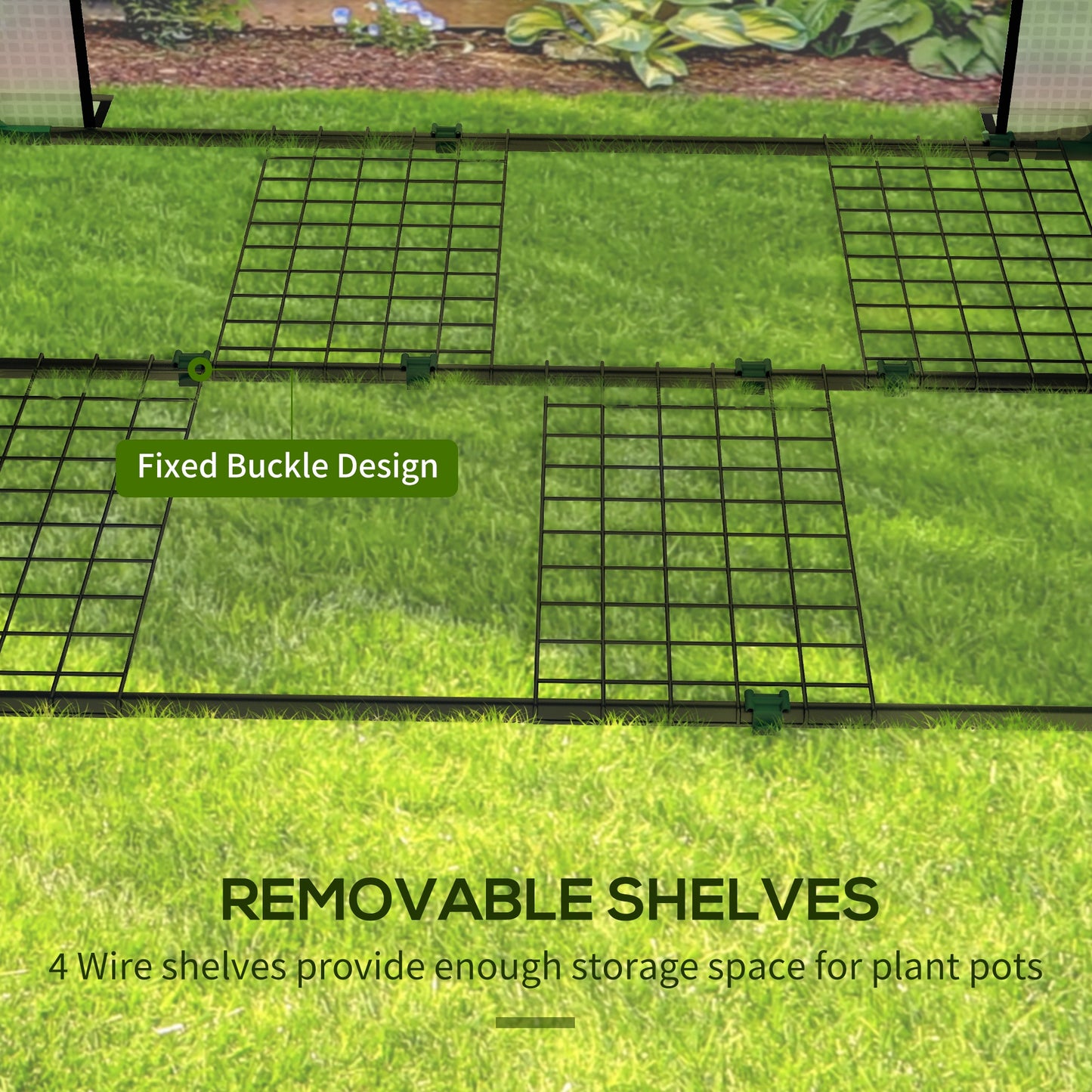 Mini Greenhouse with 4 Wire Shelves, Portable Tomato Greenhouse