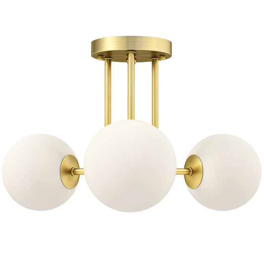 LED Ceiling Light with Globe Shades, Modern 3-Light Ceiling Light with G9 Sockets for Living Room, Bedroom, Dining Room