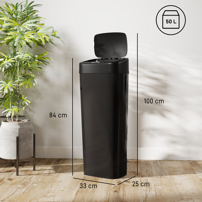 50L Stainless Steel Sensor Bin - Black