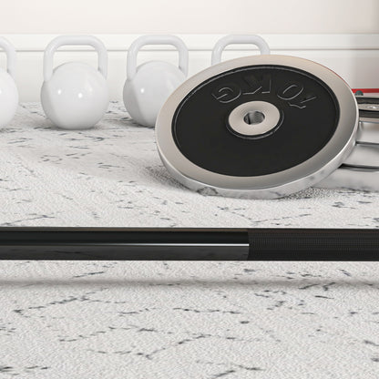 210cm Olympic Barbell Bar for 5cm Weight Plates, with Spring Clips, 19kg