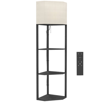 Corner Floor Lamp with Shelves and Lights, Modern Dimmable Standing Lamp with 3000K/4000K/6000K Colour Temperature