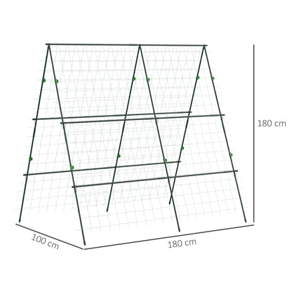 Garden Cucumber Trellis for Climbing Plants, A-Frame Trellis Plant Support with Climbing Net