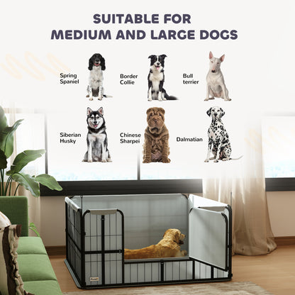 Steel Dog Whelping Box with Washable Whelping Pad, Wind-Resistant Cloth, for Small, Medium Dogs, 122 x 122 x 60cm