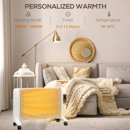 Mica Electric Space Heater, Portable Heater for Home with 2 Heat Settings, Living Room, Study, Garage