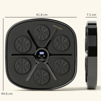 Music Boxing Machine, Smart Bluetooth Boxing Machine Wall Mounted with 9 Speeds & Modes, LED Lights and Gloves