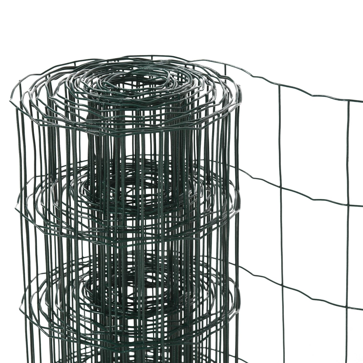 0.6M x 10M Chicken Wire Mesh Roll Rabbit Poultry Animal Fence PVC Coated Steel Metal Garden Netting Fencing