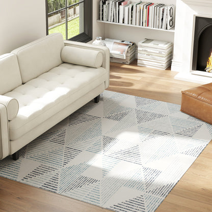 Modern Area Rug, Geometric Pattern Non-Slip Washable Rug, Soft Floor Carpet for Living Room, Bedroom, Dining Room