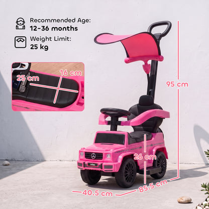 3 in 1 Kids Children Ride on Push Car Toddler Sliding Car G350 Licensed Walker Foot to Floor Slider Push-Along with Horn Stee